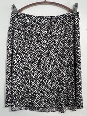 RL Richard New York Womens Midi Flowy Dotted Pull-on Skirt Blk Wht &Grey Size XL